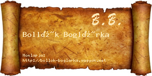Bollók Boglárka névjegykártya