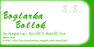 boglarka bollok business card